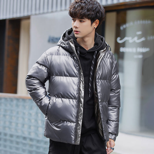 Winter New Cotton Padded Men's Casual Bright Cotton Padded Clothes