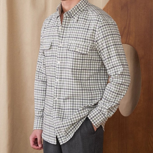 Casual Workwear Checkered Long Sleeved Shirt